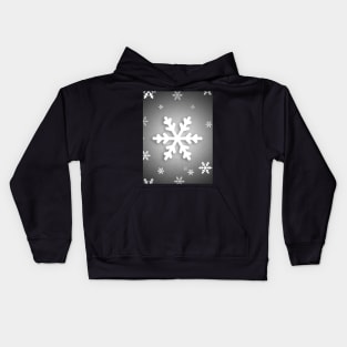 black and white snow flakes Kids Hoodie